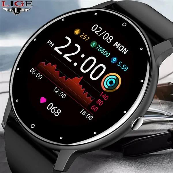 Full Touch Screen Sport Fitness Watch (Black, Pink, Blue, Yellow)